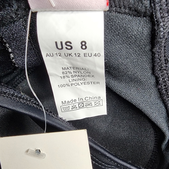 Firpearl Swimsuit Ruched One Piece Black Adjustable Straps Women's Size 8 NWT - Picture 4 of 9